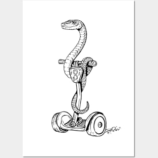 Snake on a Segway Posters and Art